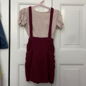 Skirt with puffer sleeve t-shirt